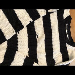Black and white BP striped sweater